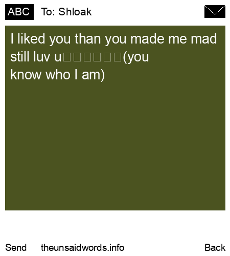 unsent message to Shloak