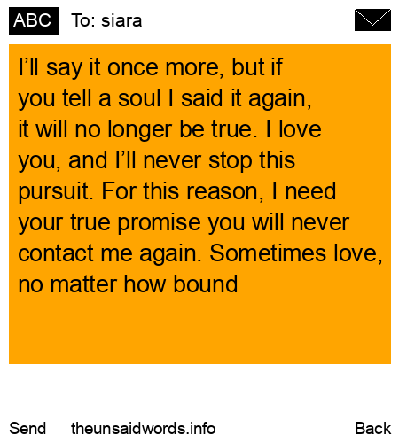 unsent message to siara