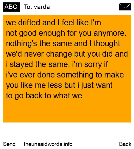 unsent message to varda