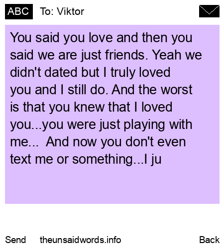 unsent message to Viktor