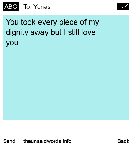 unsent message to Yonas