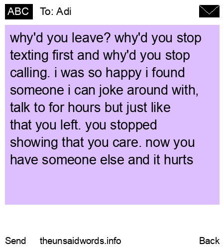 unsent message to Adi