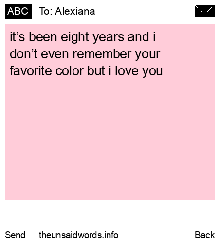 unsent message to Alexiana 