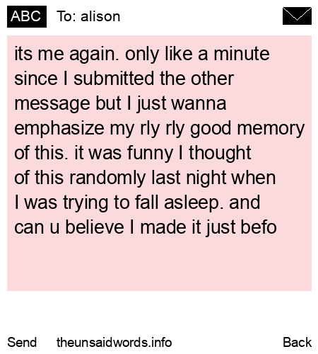 unsent message to alison
