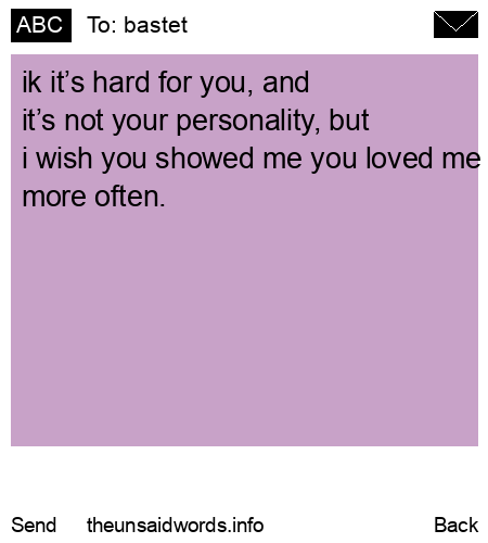 unsent message to bastet