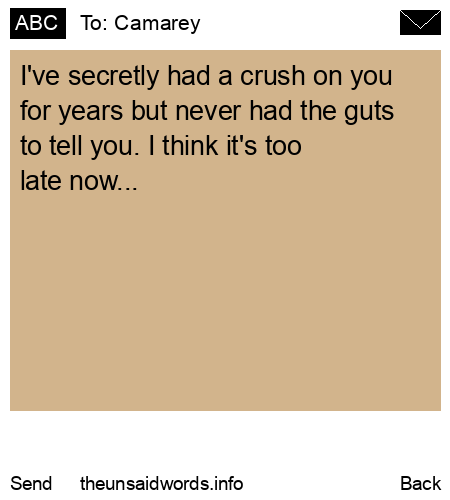 unsent message to Camarey