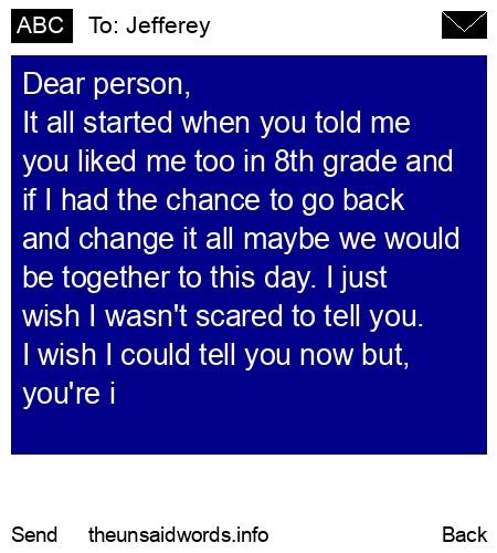 unsent message to Jefferey