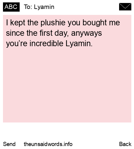 unsent message to Lyamin