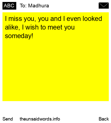 unsent message to Madhura