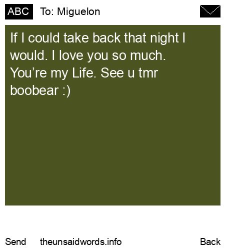 unsent message to Miguelon