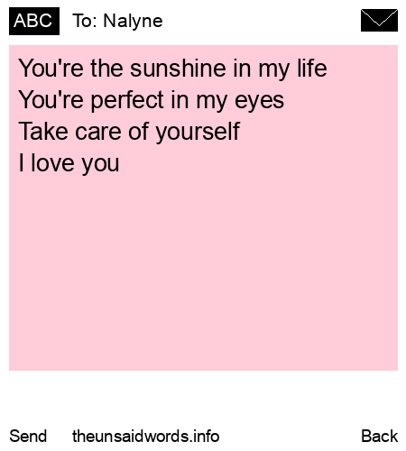 unsent message to Nalyne