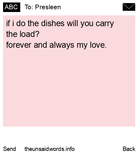 unsent message to Presleen