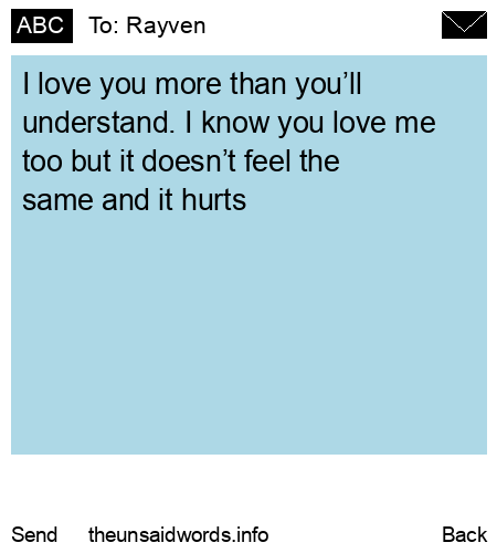 unsent message to Rayven