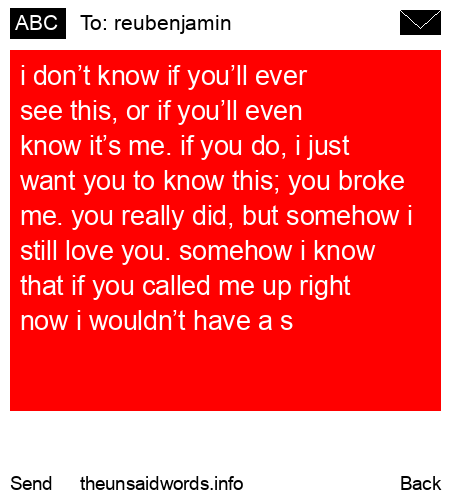 unsent message to reubenjamin