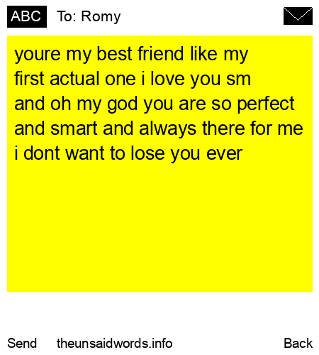 unsent message to Romy