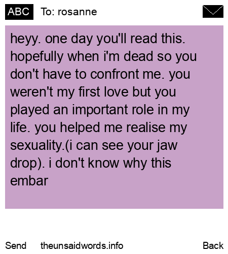unsent message to rosanne