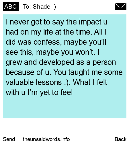 unsent message to Shade :)