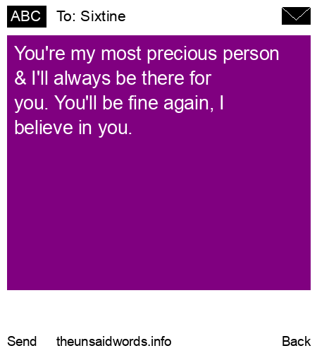 unsent message to Sixtine
