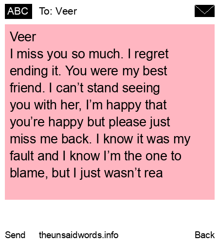 unsent message to Veer