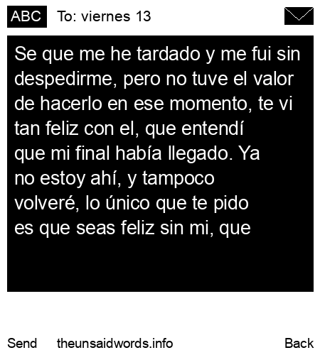 unsent message to viernes 13