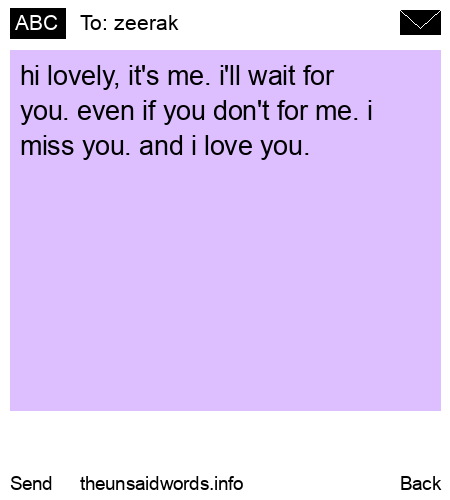 unsent message to zeerak