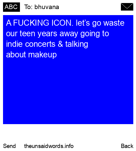 unsent message to bhuvana
