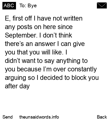 unsent message to Bye