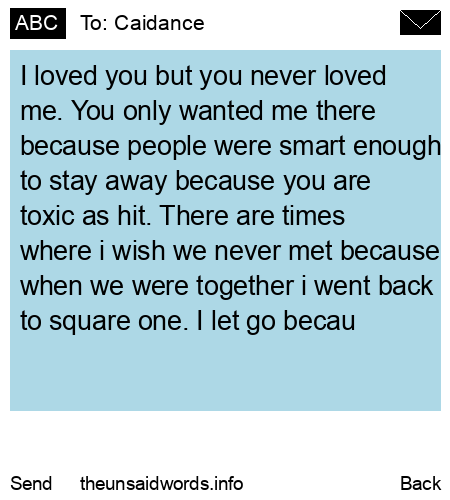 unsent message to Caidance