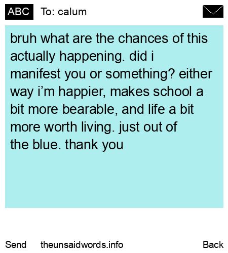 unsent message to calum