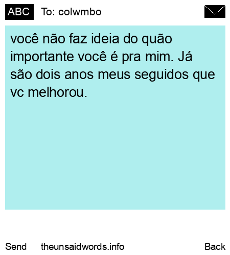unsent message to colwmbo