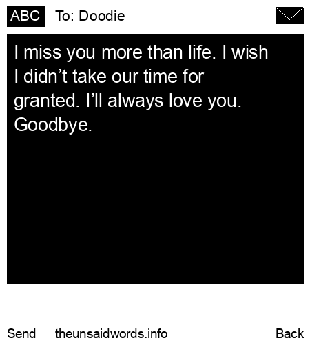 unsent message to Doodie