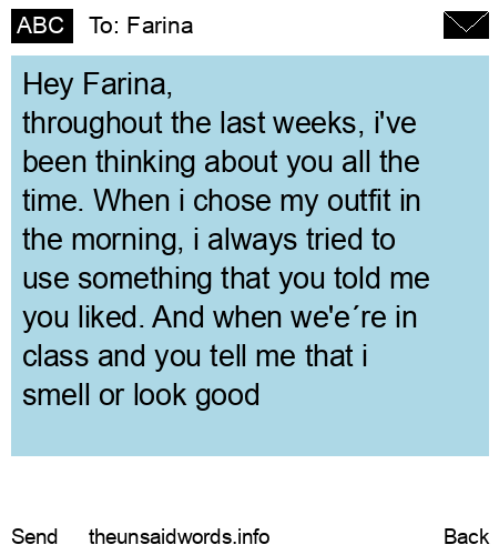 unsent message to Farina