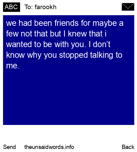 unsent message to farookh