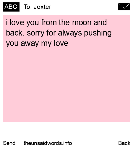unsent message to Joxter