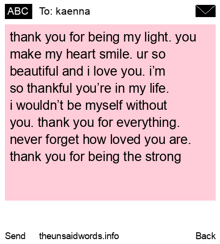 unsent message to kaenna