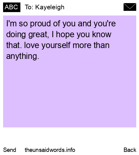 unsent message to Kayeleigh