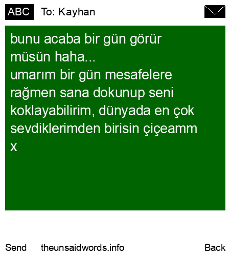 unsent message to Kayhan