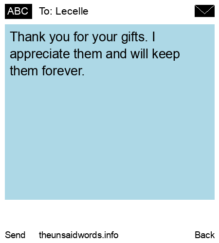unsent message to Lecelle