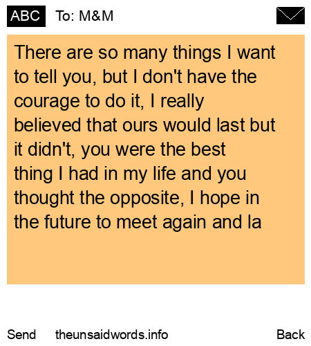 unsent message to M&amp;M