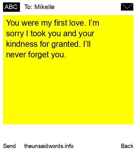 unsent message to Mikelle
