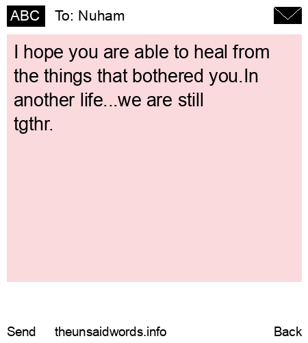 unsent message to Nuham 