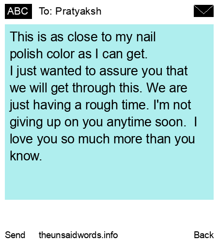 unsent message to Pratyaksh