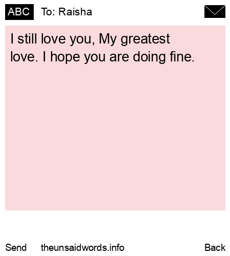 unsent message to Raisha