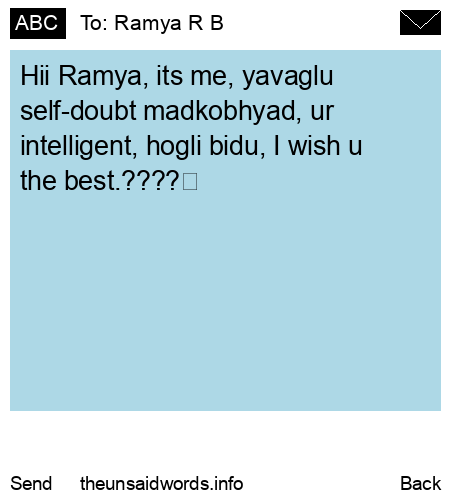unsent message to Ramya R B