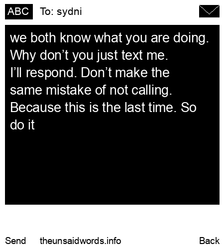 unsent message to sydni