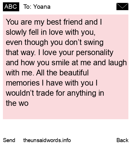 unsent message to Yoana