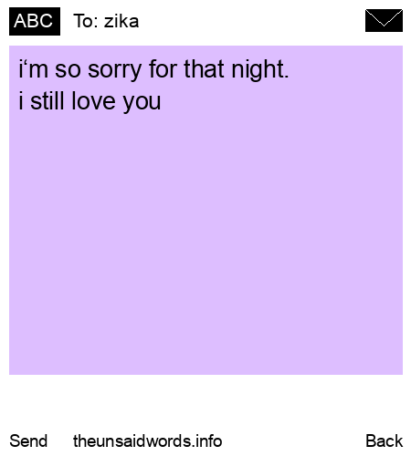 unsent message to zika