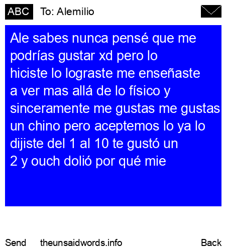 unsent message to Alemilio