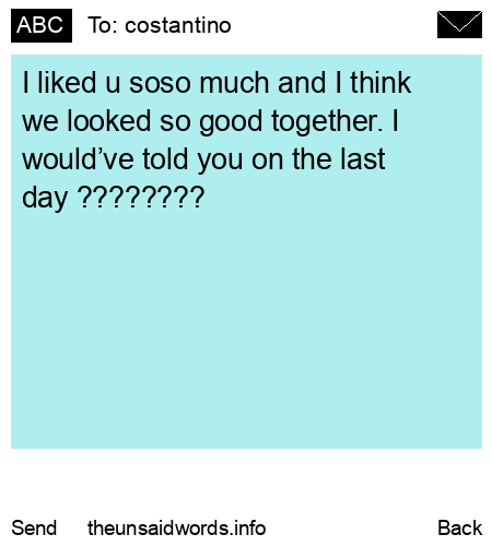 unsent message to costantino