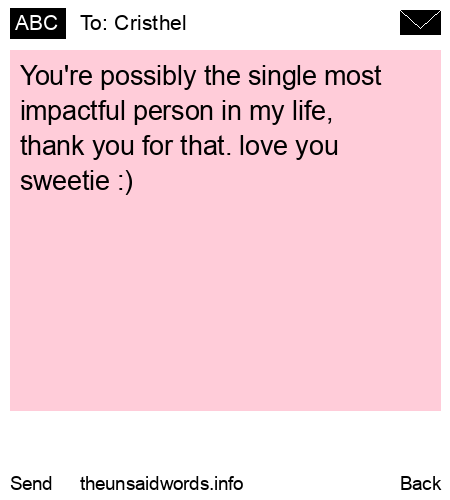 unsent message to Cristhel